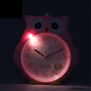 Drăguț Bufnita Ceas cu Alarmă Pentru Student Copii Pat Funcția Snooze Ceas Moale Lumina de Noapte pentru Copii Ceas Deșteptător reloj despertador