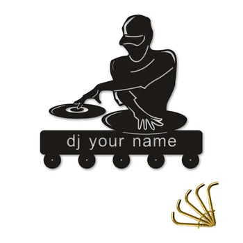 1bucată DJ Numele Tău Cârlige de Perete Ușa Haine de Blana Pălărie Cuier Personalizat de Bucatarie Prosop de Baie Cârlige Aciclice Muzica Decor Acasă Umerase