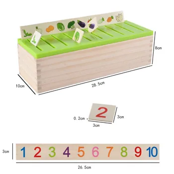 Montessori Devreme Puzzle-uri Educaționale Jucării Clasificarea Cunoștințelor Cognitive, de Potrivire Cutie de Lemn Cadouri pentru Copii Puzzle Matematica