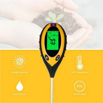 4-în-1 de Sol, pH-Metru Digital de Umiditate a Solului/Lumina/Temperatura/Tester pH Instrument de Grădinărit cu Iluminare din spate