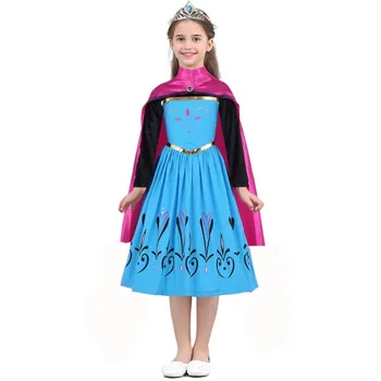 Elsa Rochie Pentru Fata Film de 2 Elsa Si Anna Dress Up Haine de Bebelus Fete Printesa Petrecere de Lux jurk Copii Costum de Încoronare