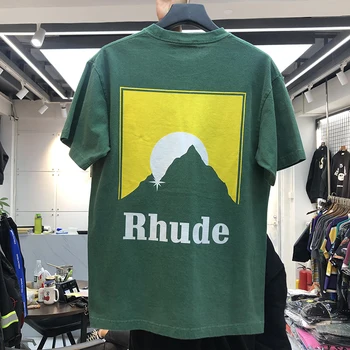 RHUDE tricou Barbati pentru Femei T-shirt 2020 Nou Casual Rh Coafura imagine Logo-ul de Imprimare Rhude Tee de Înaltă Calitate, Vară, Primăvară Topuri