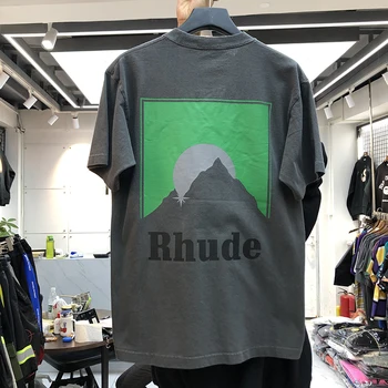 RHUDE tricou Barbati pentru Femei T-shirt 2020 Nou Casual Rh Coafura imagine Logo-ul de Imprimare Rhude Tee de Înaltă Calitate, Vară, Primăvară Topuri