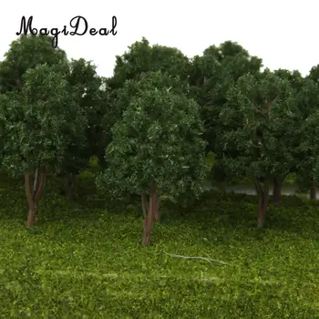 MagiDeal 20buc/Pachet culoare Verde Inchis Model Copaci N Scară Tren Parc de cale Ferată de cale Ferată Layout Wargame Peisaj Scenă Diorama Jucării 7.5 cm