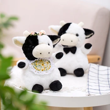 23cm Vacă Drăguț Umplute Jucărie de Pluș Drăguț Bovine Moale Umplute Papusa Copii, Copil, Jucarii de Plus pentru Copii Cadou Cadouri