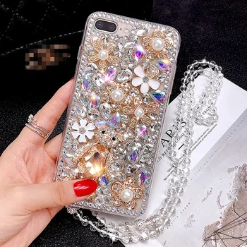 Moda Bijuterii Bling Stras Cristal de Diamant Drăguț Urs de Caz Pentru iPhone 11 ProMax X XR Xs Max 6 6s 7 8 Plus 12 SE 2020 de Acoperire