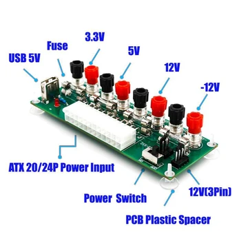 Circuit Electric 24Pins Atx Staționare Computer de Alimentare 24 Pin Atx Breakout Bord Modulul Dc Conector Cu Port Usb 5V