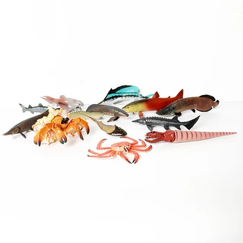 Realist Marine Preistorice de Viață Mare Animal Lup pește,Dunkleosteus,păstrăv,Pustnic Crab,Sailfish Figurine figuri de Animale Modele