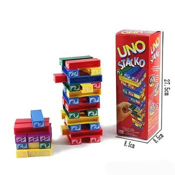 Mattel UNO Stacko Topsale Jocuri de Puzzle de Familie de Divertisment Amuzant Bord Distractiv Cărți de Joc Joc de Stivuire pentru Copii Jucarii Cadou