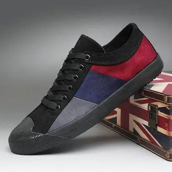 De înaltă calitate Moda Bărbați Confortabil anti-alunecare Redusă Dantelă-up Casual adidas Pantofi Barbati negru balerini Pantofi de Panza A11-53