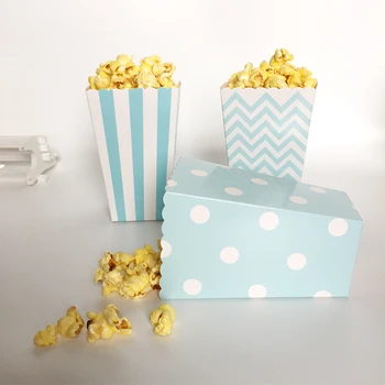24buc/lot Decor Nunta Consumabile Mini Popcorn Cutii Chevron Dot Bomboane cu Dungi tip Bufet în Favoarea Partidului de Hârtie Saci de Prada