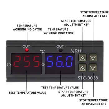 STC-3028 Digital de Temperatură și Umiditate Controller Acasă, Frigider Termostat de Umiditate Termometru Higrometru Comutator de Control