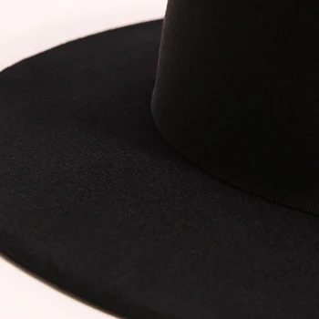 Negru/alb margine largă biserica simplu derby pălărie Panama solid simțit fedora pălărie pentru bărbați și femei lână pălărie de top kentucky