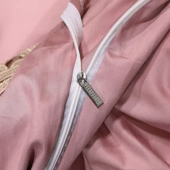 Elegant Dantela din Bumbac Egiptean Moale asternuturilor de Pat Set de Royal Princess Culoare Solidă Carpetă Acopere Bedskirt față de Pernă Regina King size