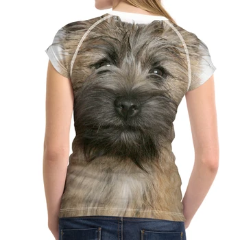 Câine amuzant Cairn Terrier de Imprimare Femeie de Vara T-shirt Respirabil Maneci Scurte Topuri Tee Îmbrăcăminte Fată Casual, Camasi