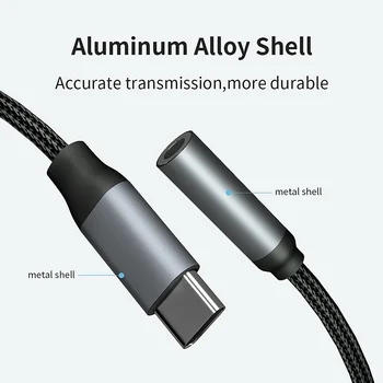USB-c pentru cablu aux jack Casti audio adaptor de tip c pentru aux de 3,5 mm jack pentru căști conectați cablul pentru Huawei, Xiaomi usb aux