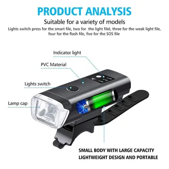 USB de înaltă Calitate Reîncărcabile Biciclete Strălucitoare de Lumină LED pentru Faruri, 6 Modul de Lumină se Potrivește Tuturor Drum de Munte Biciclete