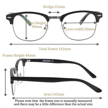 SHINU moda Concis spranceana jumătate de ramă de ochelari Anti Blue Ray baza de Prescriptie medicala Ochelari de multifocală Progresivă Lentile de ochelari