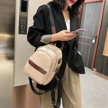 Femei geanta 2020 nou rucsac casual de înaltă calitate lux rucsac de călătorie de moda moale din piele multifunctional sac de școală bej