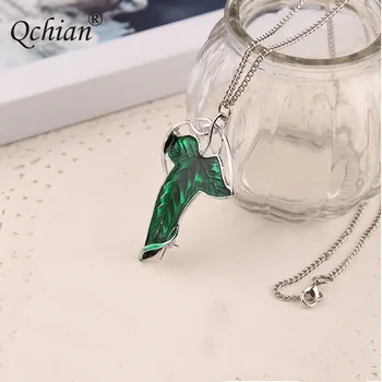 100buc/lot Elf Prince Frunză Verde Colier Decor Pandantiv Bijuterii Cadou Foarte Frumos pentru o Femeie