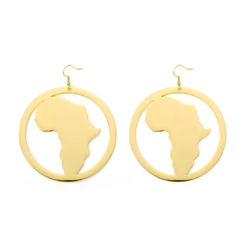 African Harta Cercei Mari Pentru Femei Exagera Mai Mari Cercei Din Otel Inoxidabil De Culoare De Aur Africa Ornamente Etnice Tradiționale Cadou