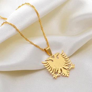 Anniyo Albania Eagle Pandantiv Coliere de Culoare de Aur/Argint de Culoare Bijuterii Cadouri pentru Femei Fete #145921