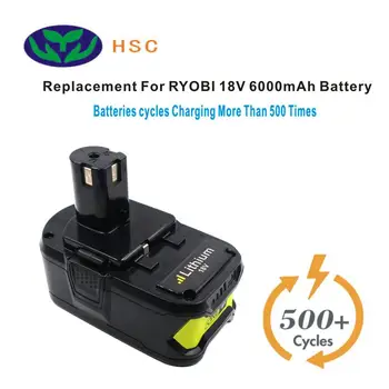 6.0 Ah Baterie 18650 RYO18C Baterie Li-ion 18V Înlocuitor pentru Ryob 18v Acumulator P103 P105 P107 P108 P122 BPL1815 BPL1820G