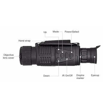 FIERBINTE 5X40 Digital cu Infraroșu Viziune de Noapte Ochelari de Aplicare Pentru Vânătoare Telescop cu Rază Lungă Cu Camera Trage Fotografie de Înregistrare Video(Ne