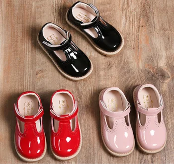 Copii Pantofi De Printesa Școală De Fete Pantofi Rosu Roz Copii Negri Din Piele, Rochie De Petrecere Plat Fetițe Pantofi Pentru Copii-Casual Sneaker