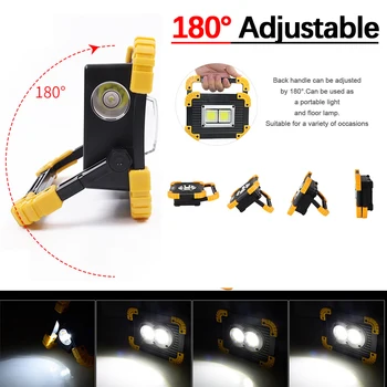 100W Portabil cu Lanterna LED-uri COB Lumina de Lucru Proiector Proiector rezistent la apa USB Reîncărcabilă Banca de Putere Pentru iluminat exterior