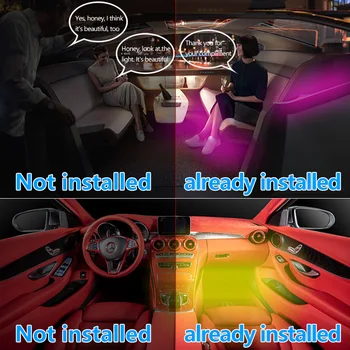Mașină nouă atmosferă de lumină buton doi într-un singur picior atmosferă de lumină bluetooth APP colorat control vocal RGB lumina muzica bar