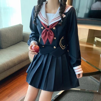 Lucyever Fete Cosplay 2 Bucata Set de Toamnă JK Student Uniformă Costum de Marinar Sexy Arcul de Femei din Partid Japonia Anime Costum Fuste Plisate