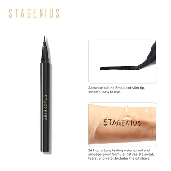 STAGENIUS 1buc Creion Dermatograf rezistent la apa Neagră Super-Naturale, de Lungă Durată Machiaj Liquid Eye Liner Pen