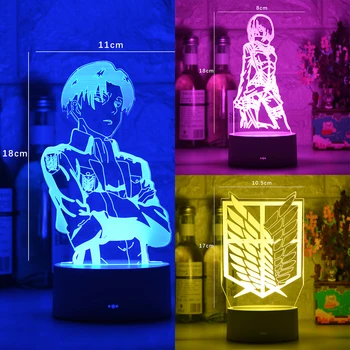 Cel mai nou Atac pe Titan Lumina de Noapte Led Logo Copii Copii Băieți Cadou Manga Anime Japonez Dormitor Lampa de Birou Shingeki nu Kyojin