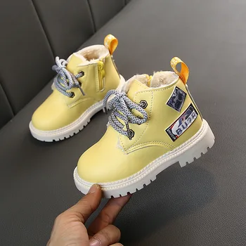 2020 Toamna/Iarna De Pluș Copii, Cizme Fete Baieti Martin Pantofi De Brand De Moda Din Piele Moale Cald Cizme Copii