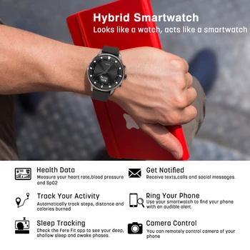 LED-uri de Lux Hibrid Smartwatch Heart Rate Monitor de Presiune sanguina pentru Telefoane Android Somn Tracker de Fitness cu GPS Conectat