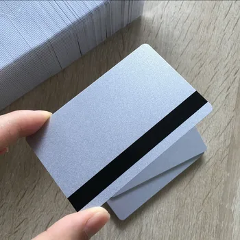 Argint PVC Smart Carduri Blank - ISO 2750 3000 4000 OE Hi Co MagStripe 2 Track - CR80 .30 Mil