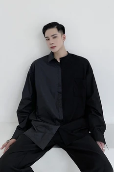 Yohji Barbati Casual, Camasi Tricotate Patchwork Design De Brand Masculin Tricouri In Stil Gotic Întuneric Owen Japonia, Coreeană Haine Stil Combinezon Homme