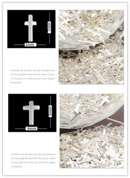 1000pcs/Pachet Cruce de Argint, de Aur 3D Nail Art Decor Aliaj Unghii Accesorii Japonia Mini Stud Nit DIY Farmecul de moda New Sosire