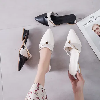Stil de moda Femeie Sandale Pantofi Papuci de Vară 2020 Pantofi Pene 3CM Tocuri Alunece de Pe Deget a Subliniat Femeie Pantofi Sandalias Mujer