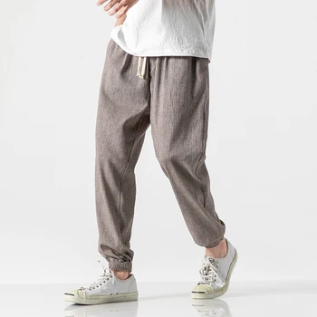 Lenjerie de pat din bumbac pentru Bărbați Pantaloni de Streetwear Jogging Pantaloni Barbati de Moda 2020 Primavara-Vara Solid Pantaloni Harem de Bărbați de Mari Dimensiuni 5XL