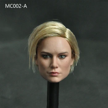 În Stoc 1/6 MC002 Brie Larson Cap de Femeie Sculpta cu Drept Scurt Părul Galben pentru 12