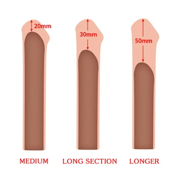 Inel barbati prezervativ secțiune plus lungimea penisului inel Reutilizabile Penis Sleeve Intim Bunuri Gros Prezervative Pentru Barbati Penis Extender