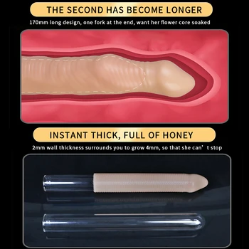 Inel barbati prezervativ secțiune plus lungimea penisului inel Reutilizabile Penis Sleeve Intim Bunuri Gros Prezervative Pentru Barbati Penis Extender