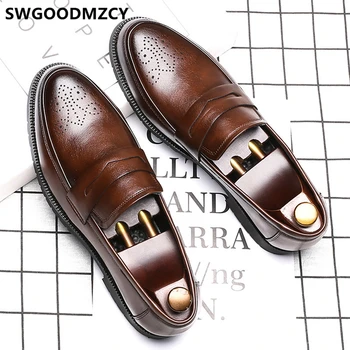 Pantofi Italieni Bărbați Formale Brand Bocanc Pantofi Barbati Din Piele Coafor Oficial Pantofi Pentru Bărbați Mocasini De Mari Dimensiuni 48 Sunt Sensibili Aluneca Pe Pria