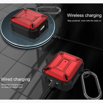 Greu de Caz Pentru Apple Airpods pro Căști Accesorii de Lux Wireless PC Cover Pentru AirPods 2 Cu Breloc