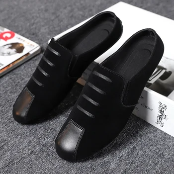 FIXSYS Nou Mens Pantofi Casual de Vara Negru Jumătate de Pantofi în aer liber Omul Haimana Diapozitive Respirabil Slip-on Jumătate Papuci de casă Ușor Catâri