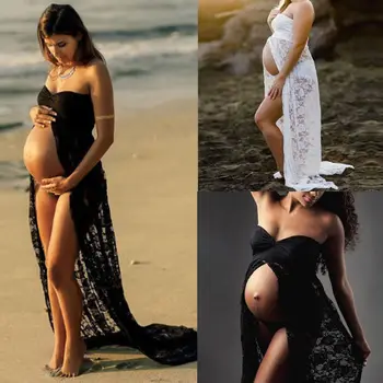 Cuplu de Maternitate recuzită fotografie maxi Maternitate rochie de Dantelă Rochie de Maternitate de Lux fotografiere foto, Plus Dimensiunii vară rochie gravide