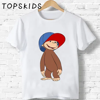 2019 Copii curiosul George Desene animate de Imprimare T-shirt Fete/Băieți Maimuță Amuzant Animal Copil Haine Copii Tricou de Vara