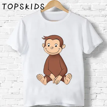2019 Copii curiosul George Desene animate de Imprimare T-shirt Fete/Băieți Maimuță Amuzant Animal Copil Haine Copii Tricou de Vara